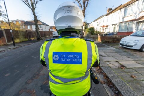 GEL Parking Enforcement operative on duty on a street in the London Borough of Ealing.